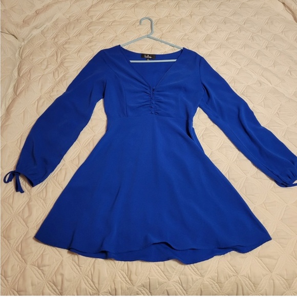 Lulus Keep A Secret Royal Blue Long Sleeve
Skater Dress - Picture 4 of 9
